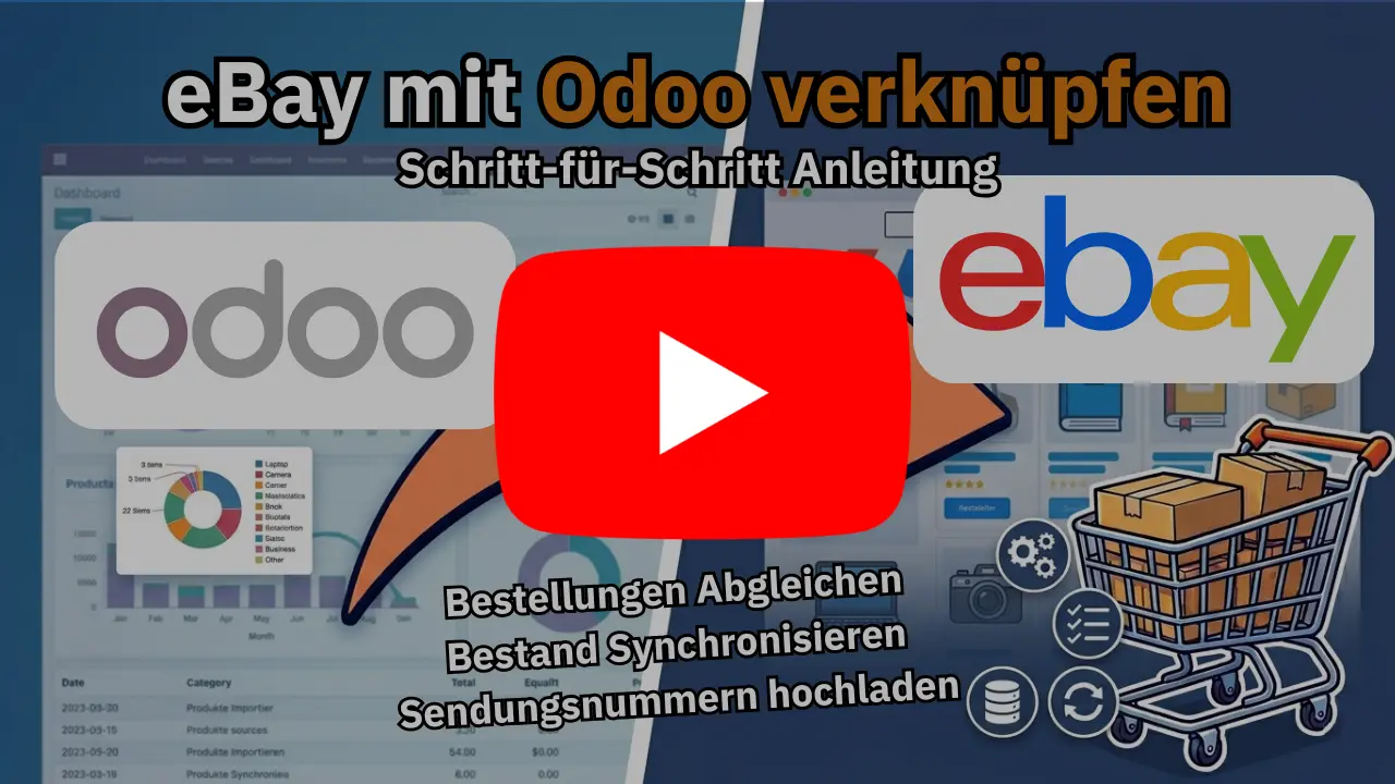 Thumbnail zum Youtube Video, wie man Odoo mit eBay verbindet
